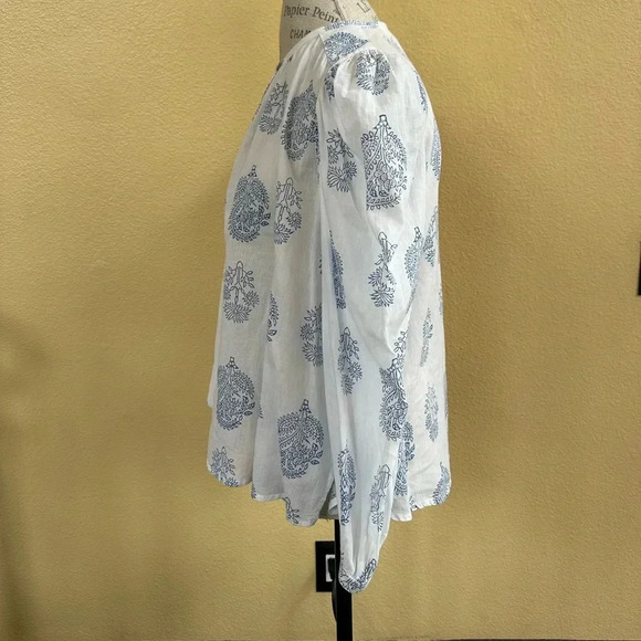 Alix Of Bohemia “Anna” Shirt In Lapis Bloom White/Blue Size Small EUC! - Picture 7 of 14